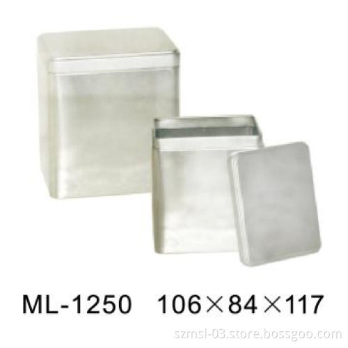 rectangular  tea tin can